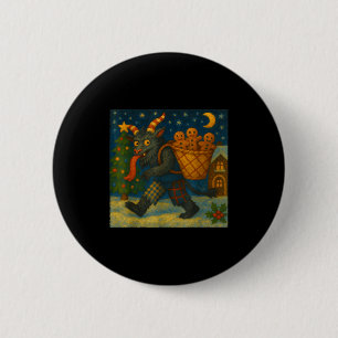 Funny Krampus Gingerbread Night Festive Creepy Hol 6 Cm Round Badge