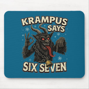Funny Krampus Says Six Seven 6 7 Meme Christmas Ho Mouse Mat