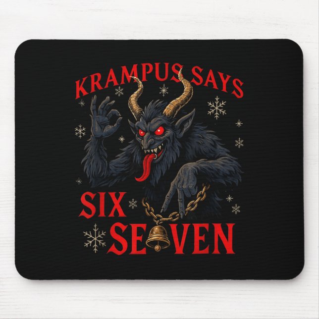Funny Krampus Says Six Seven 6 7 Meme Christmas Xm Mouse Mat (Front)