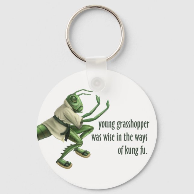 Funny Kung Fu Grasshopper Key Ring (Front)
