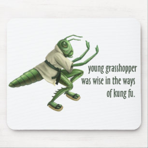 Funny Kung Fu Grasshopper Mouse Mat