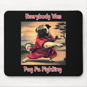 Funny Kung Fu Pug Cute Karate Pug Humourous Dog Te Mouse Mat