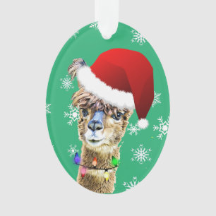 Funny La la LLama Alpaca Christmas Ornament