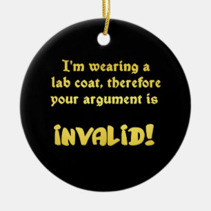 Funny Lab Coat Logic: The Ultimate Argument Ender Ceramic Tree Decoration
