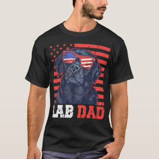 Funny Lab Dad Usa Stars Labrador 4Th Of July T-Shirt