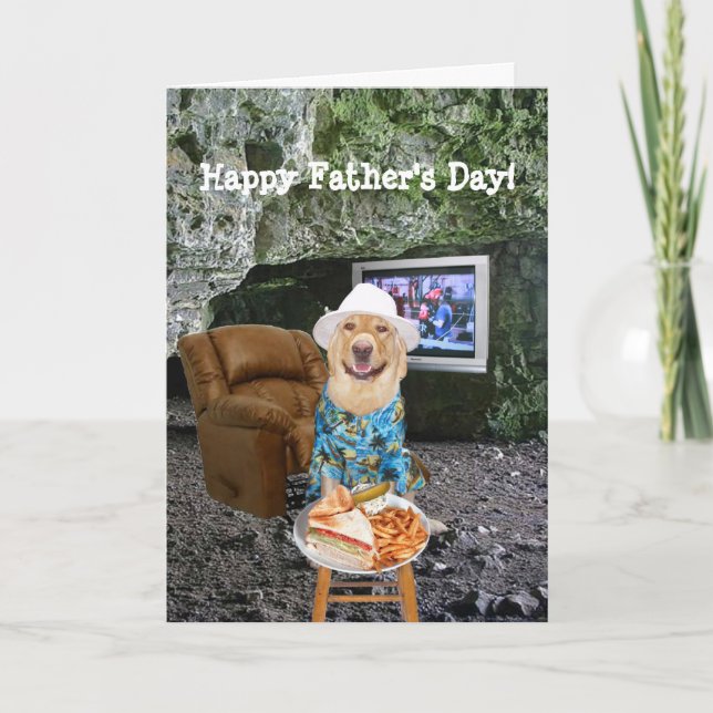Funny Lab Man Cave Father's Day Card (Front)