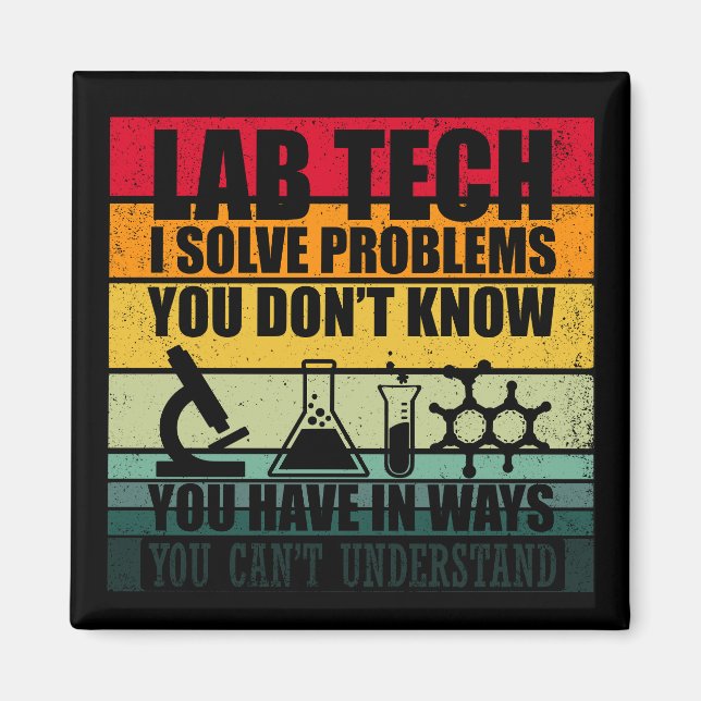 Funny lab tech quotes laboratory technician humour magnet (Front)