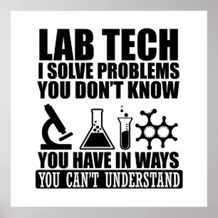 Funny lab tech quotes laboratory technician humour poster