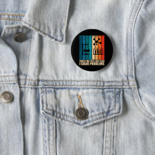 Funny lab tech vintage laboratory technician humou 6 cm round badge