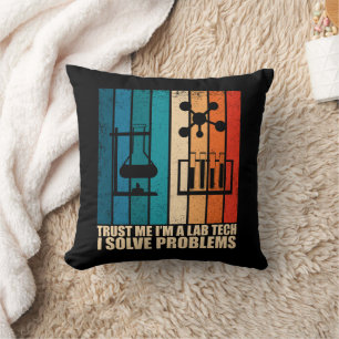 Funny lab tech vintage laboratory technician humou cushion