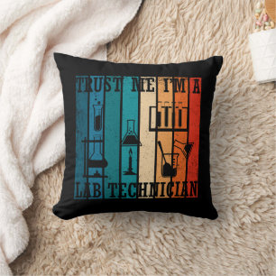 Funny lab tech vintage laboratory technician humou cushion