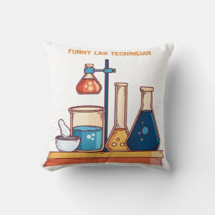Funny Lab Technician Graphic Design Cushion