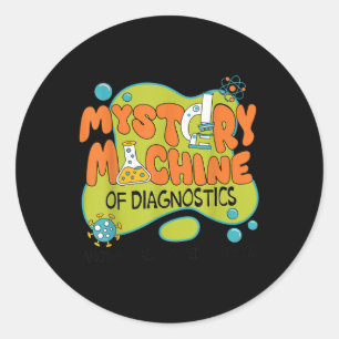 Funny Lab Week 2025 Retro Mystery Machine Of Diagn Classic Round Sticker