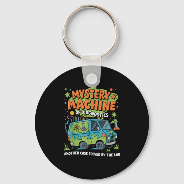 Funny Lab Week 2025 Retro Mystery Machine Of Diagn Key Ring (Front)