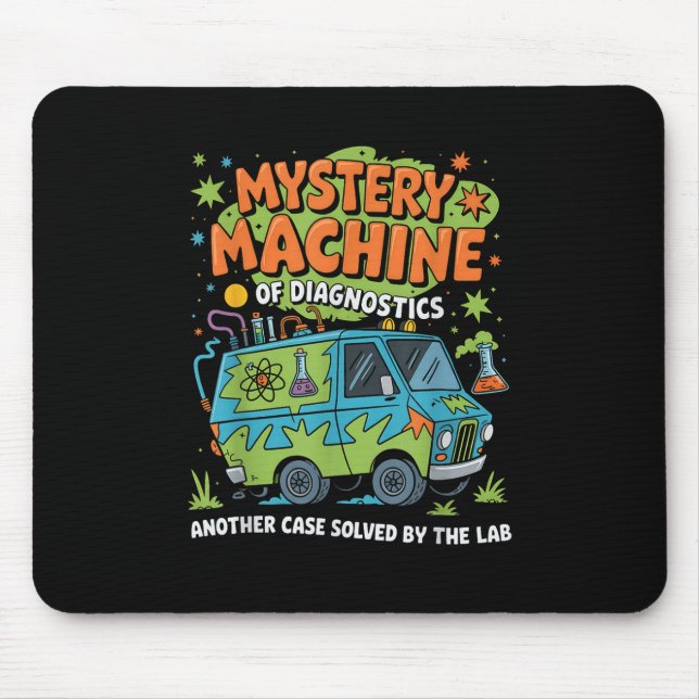 Funny Lab Week 2025 Retro Mystery Machine Of Diagn Mouse Mat (Front)