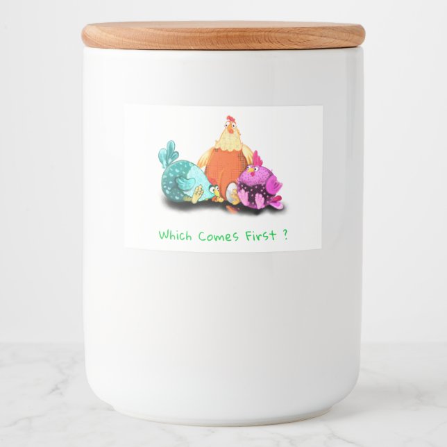 Funny Label with Chickens Waiting Egg To Hatch (Front)