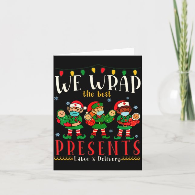 Funny Labor And Delivery Nurse Christmas Design  Card (Front)