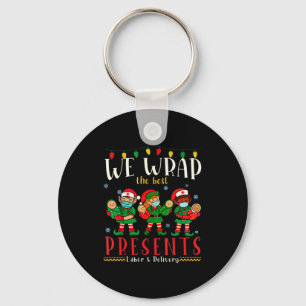 Funny Labor And Delivery Nurse Christmas Design Key Ring