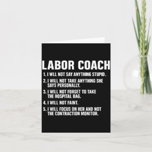 Funny Labor Coach New Mom New Dad Hostal New Baby Card