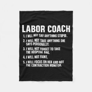 Funny Labor Coach New Mom New Dad Hostal New Baby Fleece Blanket