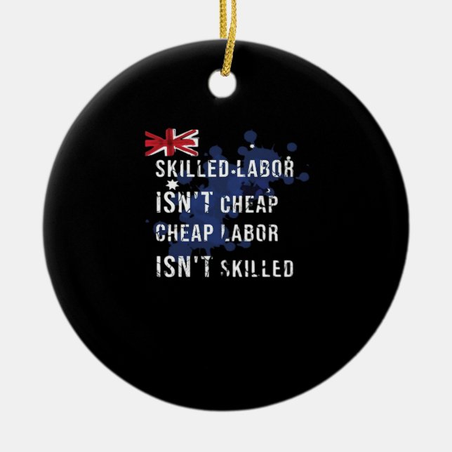 Funny Labour Day Funstravaganza Liberty, Laughs &  Ceramic Tree Decoration (Front)