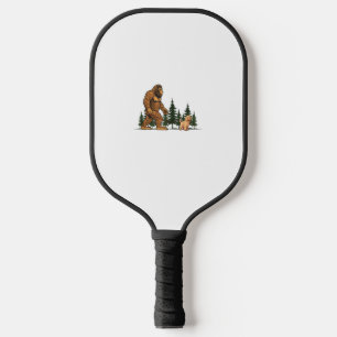 Funny Labradoodle Bigfoot Dog Walking Dog Mum Dad  Pickleball Paddle