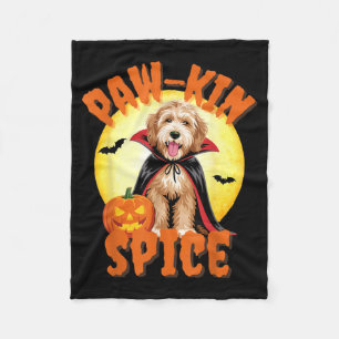 Funny Labradoodle Pumpkin Halloween Dog Lover Fleece Blanket