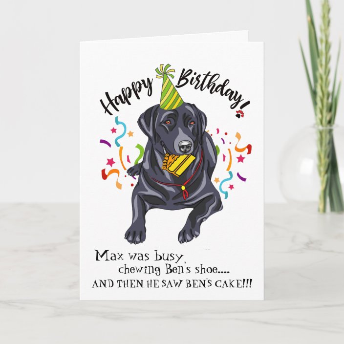 Funny Labrador Personalized Happy Birthday Card | Zazzle.co.uk