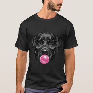 Funny Labrador Retriever Blowing Bubble Gum Cool  T-Shirt