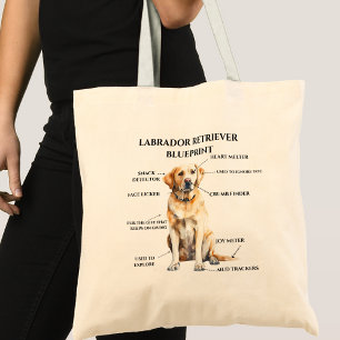 Funny Labrador Retriever  Blueprint Tote Bag