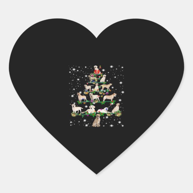 Funny Labrador Retriever Christmas Tree Classic T- Heart Sticker (Front)