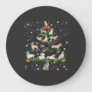 Funny Labrador Retriever Christmas Tree Classic T- Large Clock