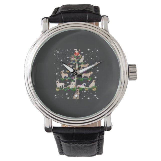 Funny Labrador Retriever Christmas Tree Classic T- Watch (Front)