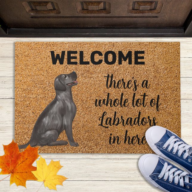 Funny Labrador Retriever Dog Black Lab Welcome Doormat (Creator Uploaded)