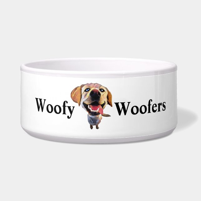 Funny Labrador Retriever Dog Bowl (Front)