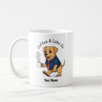 Funny Labrador Retriever Dog Business Suit Coffee 