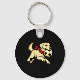 Funny Labrador Retriever Dog Playing Soccer Game D Key Ring