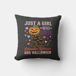 Funny Labrador Retriever Halloween Pumpkin Dog Cushion