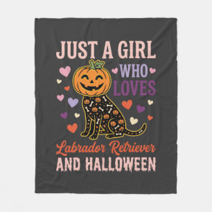 Funny Labrador Retriever Halloween Pumpkin Dog Fleece Blanket