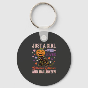 Funny Labrador Retriever Halloween Pumpkin Dog Key Ring