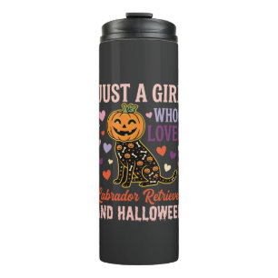 Funny Labrador Retriever Halloween Pumpkin Dog Thermal Tumbler