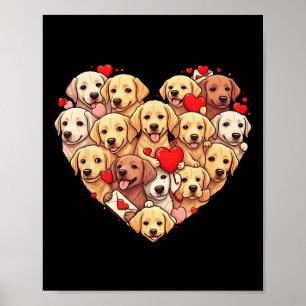 Funny Labrador Retriever Heart Valentine Labrador Poster