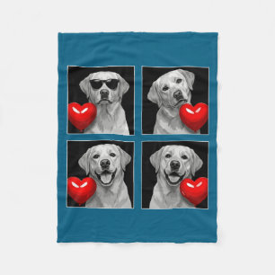 Funny Labrador Retriever Photobooth Dog Lover Vale Fleece Blanket