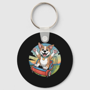 Funny Labrador Roller Coaster Dog Meme Cute Ride Key Ring