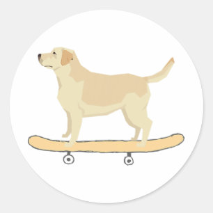 Funny Labrador Skateboarding Dog T Shirt Gift Classic Round Sticker