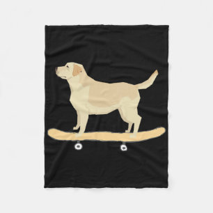 Funny Labrador Skateboarding Dog T Shirt Gift Fleece Blanket