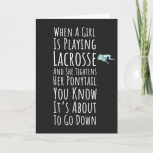 Funny Lacrosse Cards Teen Girls Player Team Sports