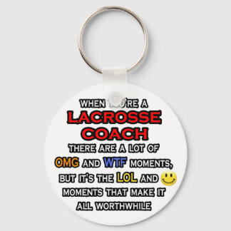Funny Lacrosse Coach ... OMG WTF LOL Key Ring