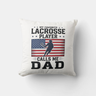 Funny Lacrosse Dad American Flag Vintage Shirt Des Cushion