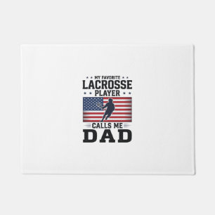 Funny Lacrosse Dad American Flag Vintage Shirt Des Doormat